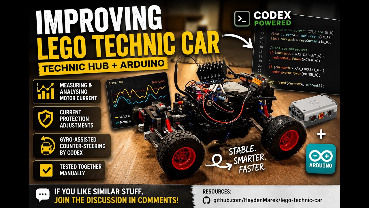 Lego Technic RC car with Arduino controller and current-protection development notes